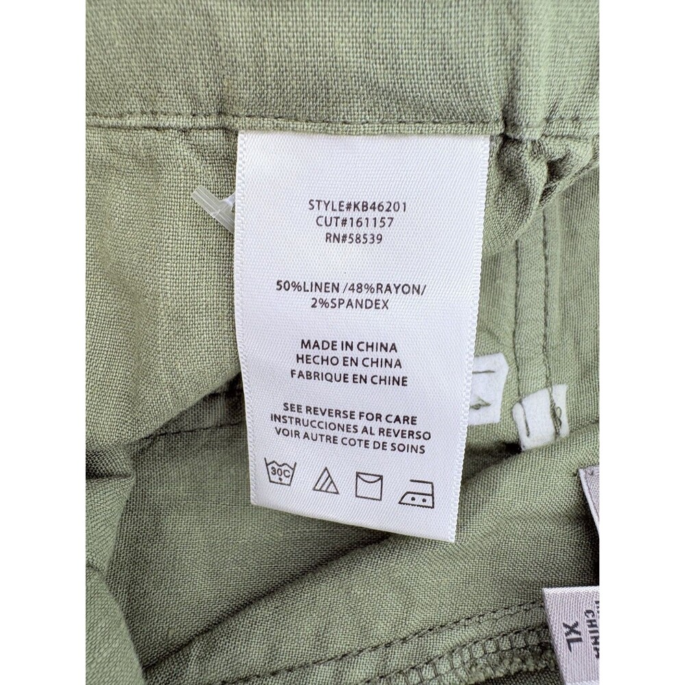 Kut From The Kloth Rosalie Linen Relaxed Drawstring Pants Womens XL Coastal - Picture 9 of 10